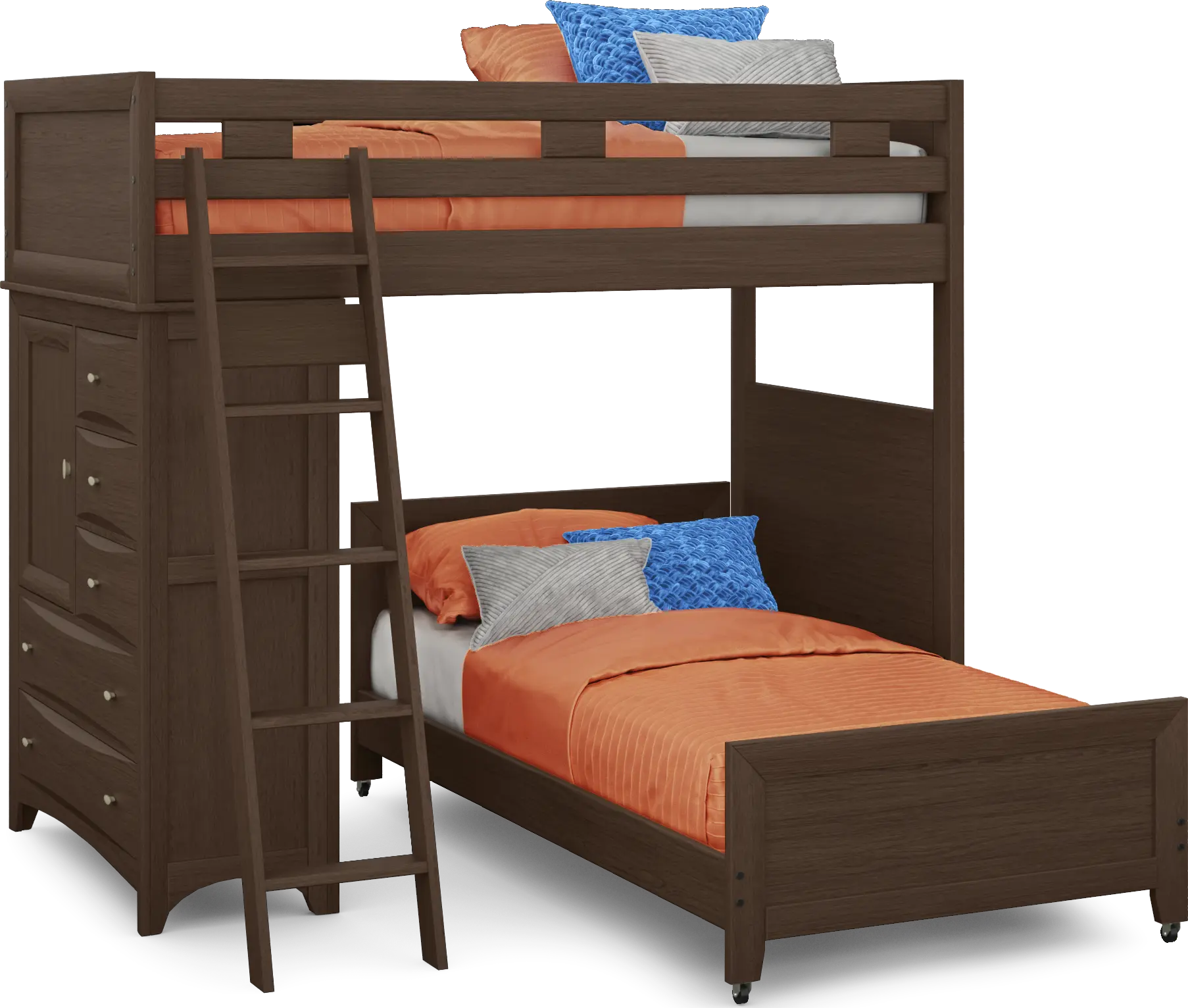 Ivy League 2.0 Walnut Twin/Twin Loft with Chest