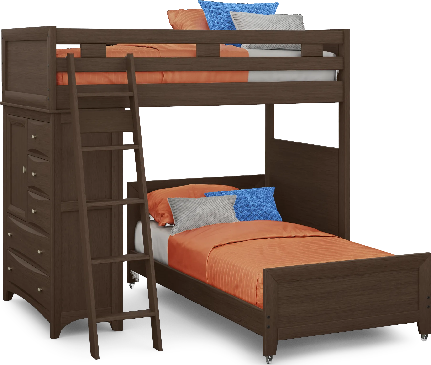 Ivy League 2.0 Walnut Twin/Twin Loft with Chest - Image 1