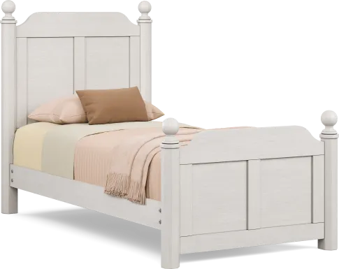 Kids South Bend Washed White Twin Poster Bed