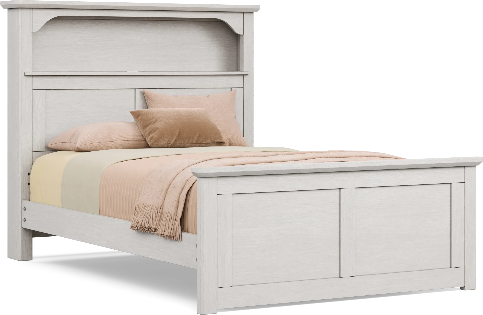 Kids South Bend Washed White Full Bookcase Bedroom - Image 2