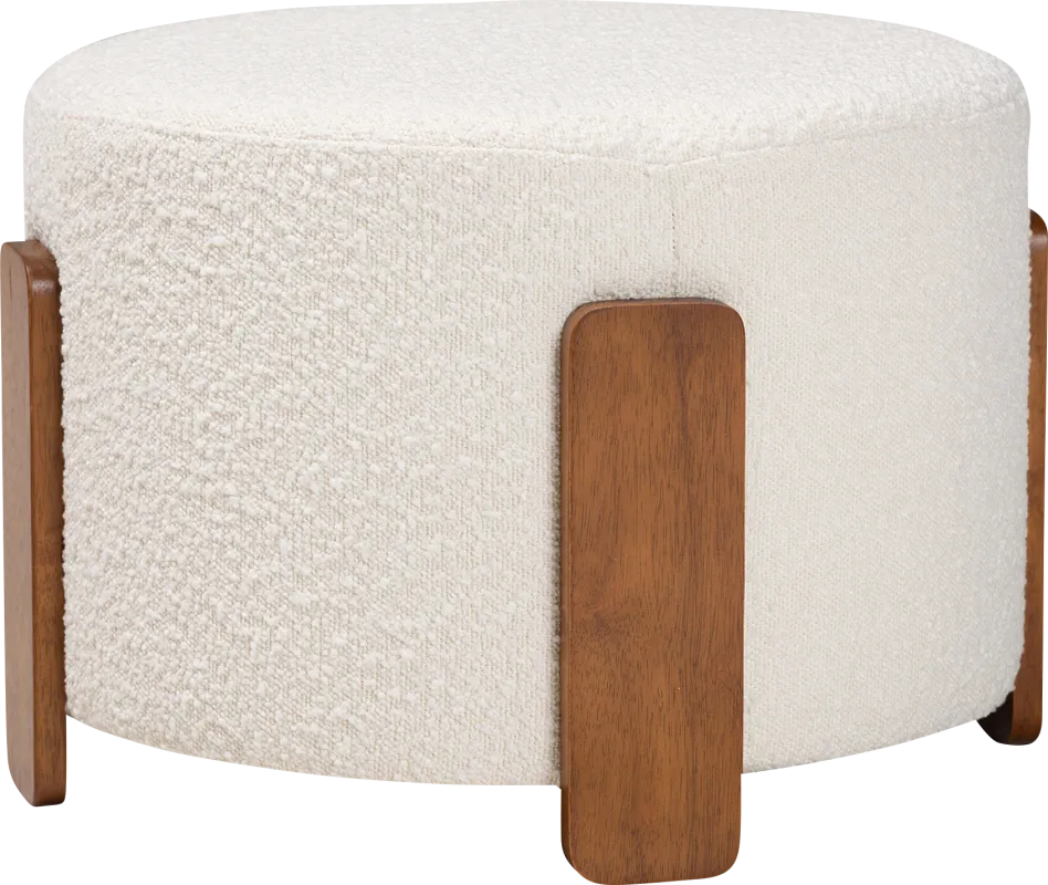 Geddings Cream Ottoman