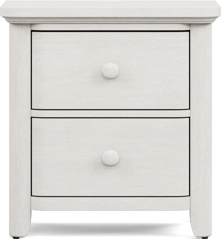 Kids South Bend Washed White Nightstand