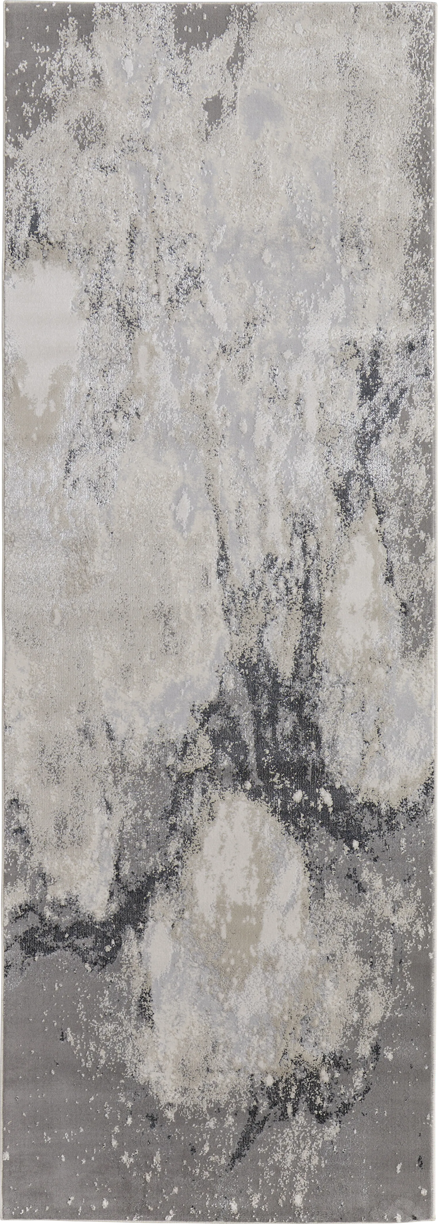 Vaves Gray 2'10 x 7'10 Runner Rug - Image 1