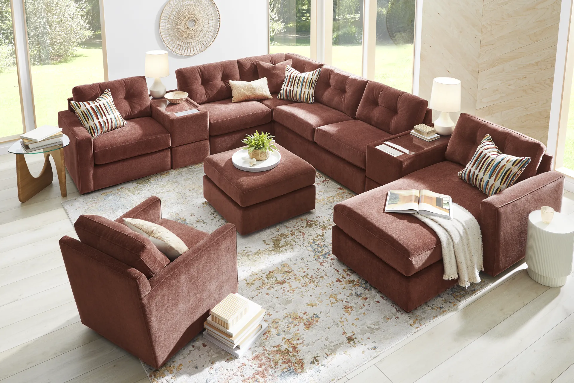 Merlot 7 Pc ModularOne Sleeper with Media Consoles - Image 1