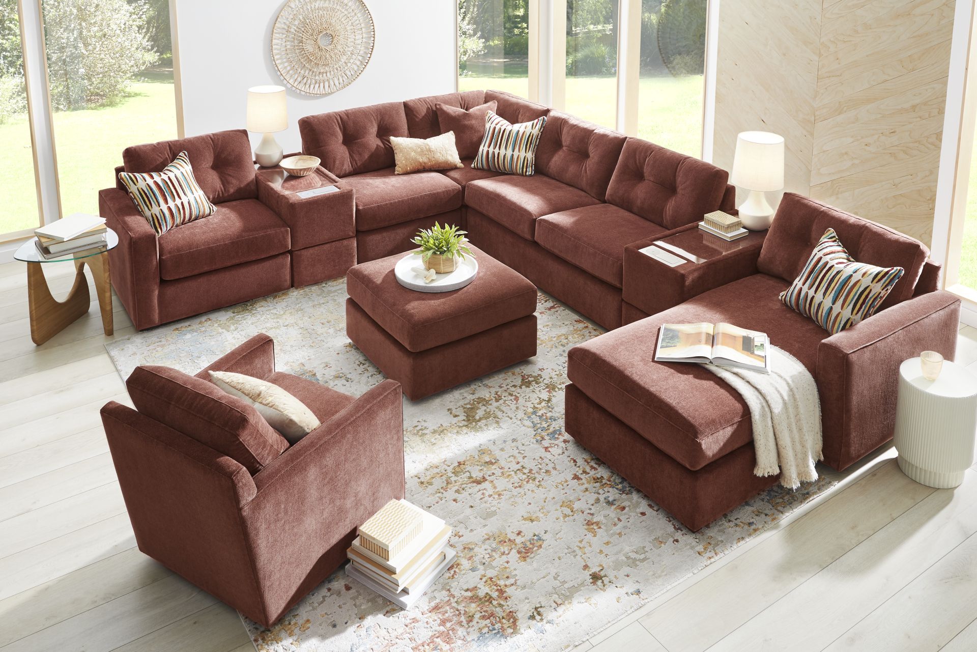 Merlot 7 Pc ModularOne Sleeper with Media Consoles - Image 2