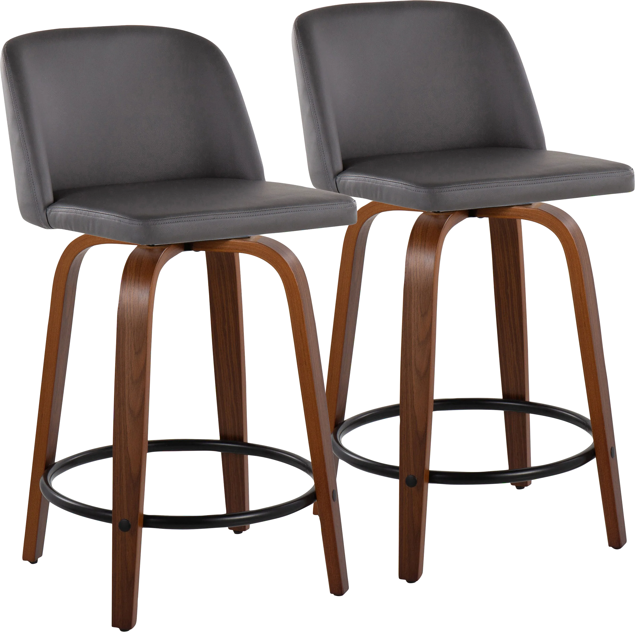 Wymering VII Gray Swivel Counter Height Stool, Set of 2 - Thumbnail - Image 1