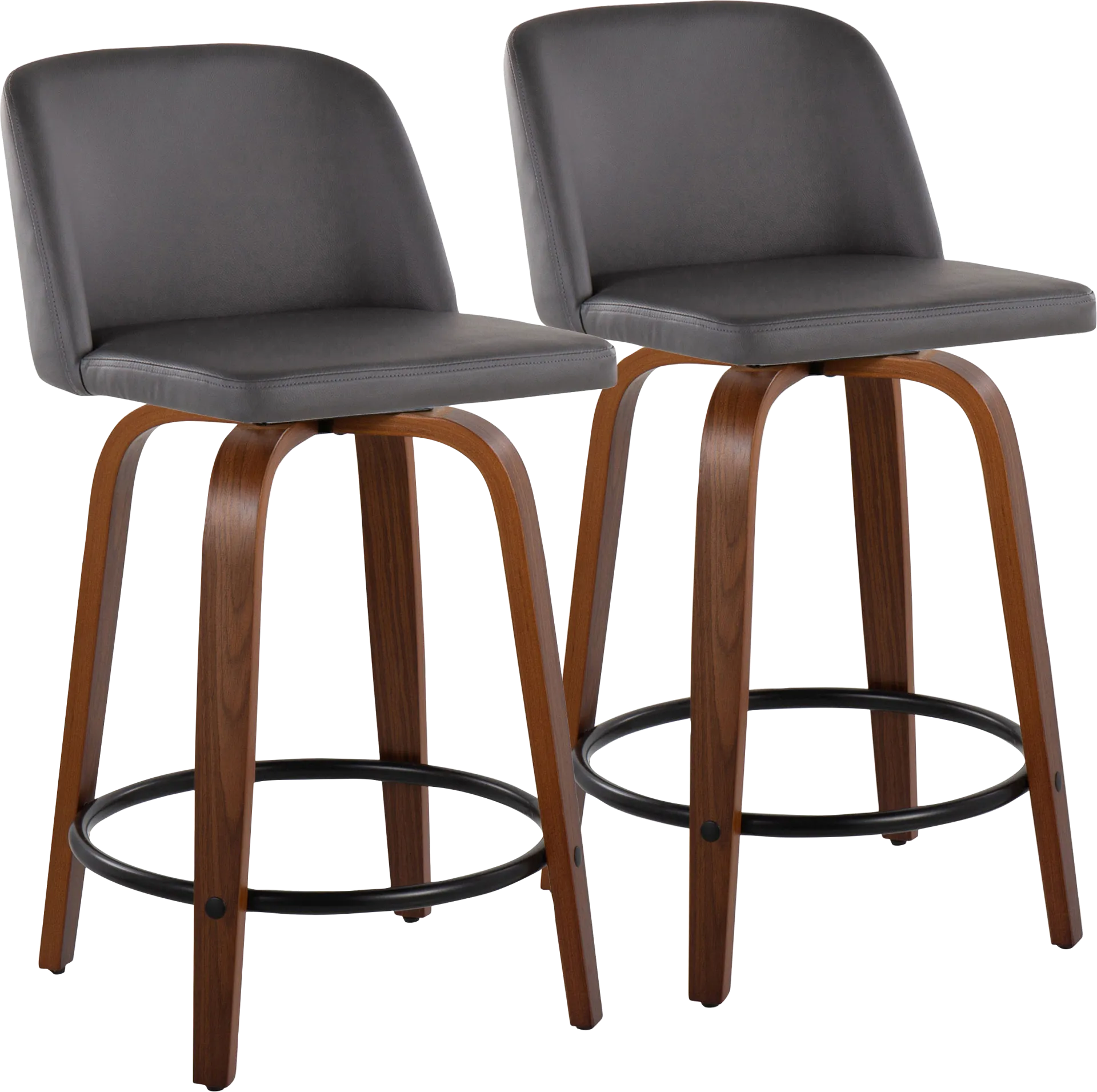 Wymering VII Gray Swivel Counter Height Stool, Set of 2 - Image 1