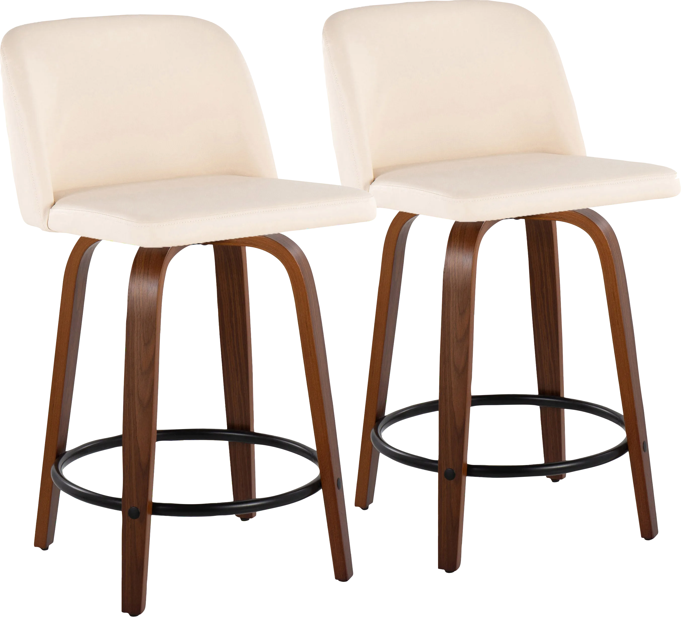 Wymering VII Cream Swivel Counter Height Stool, Set of 2 - Thumbnail - Image 1