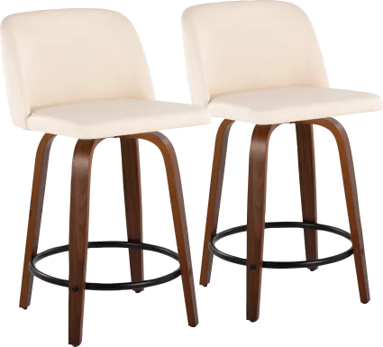 Wymering VII Cream Swivel Counter Height Stool, Set of 2