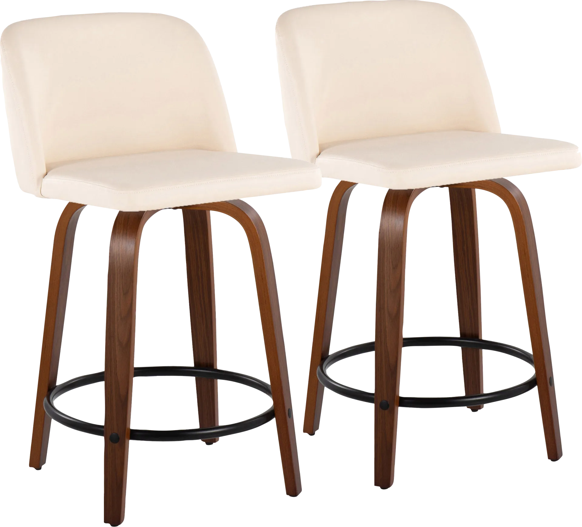 Wymering VII Cream Swivel Counter Height Stool, Set of 2 - Image 1