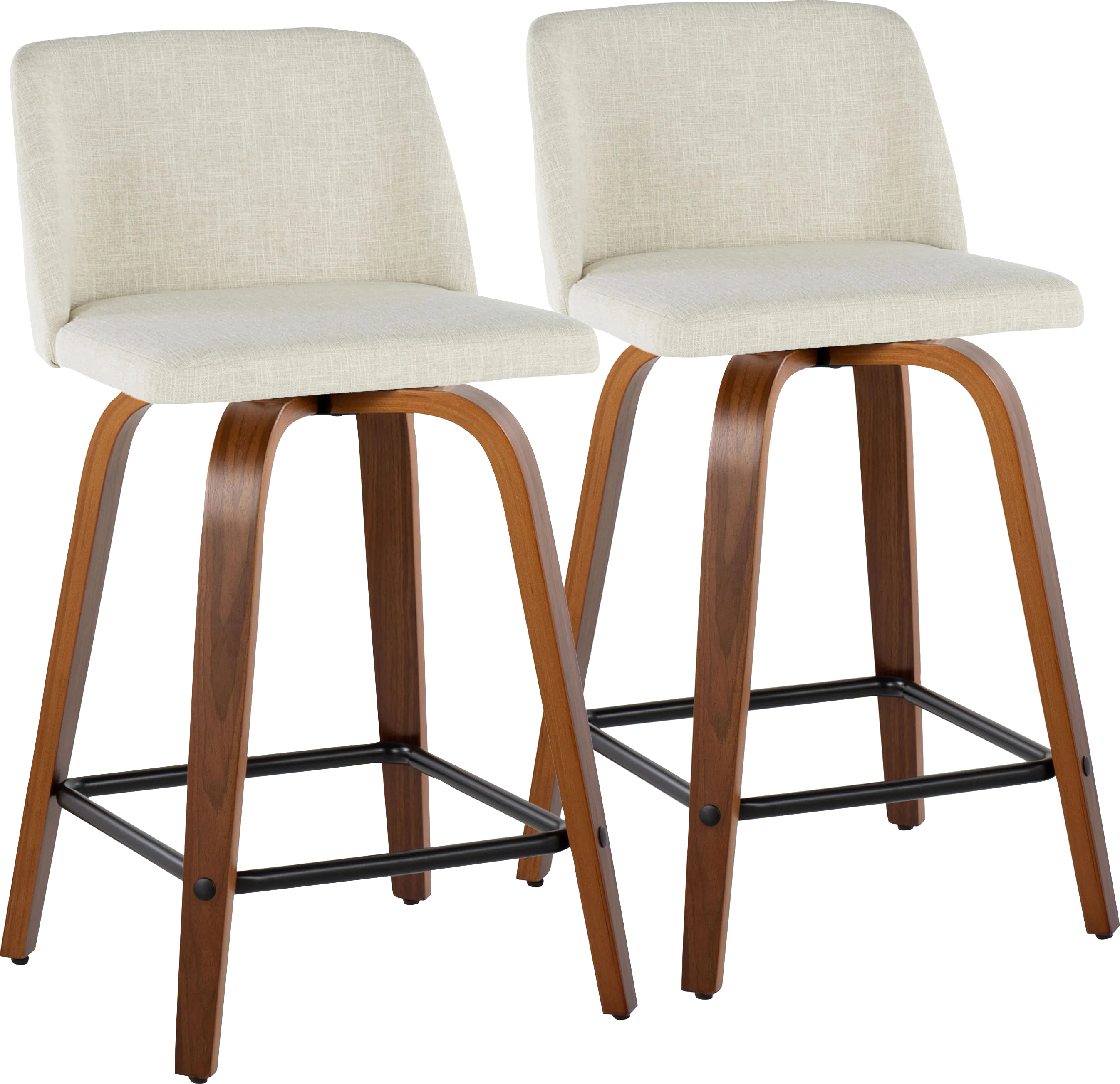 Wymering VIII Cream Swivel Counter Height Stool, Set of 2 - Thumbnail - Image 1