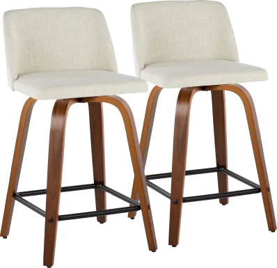 Wymering VIII Cream Swivel Counter Height Stool, Set of 2