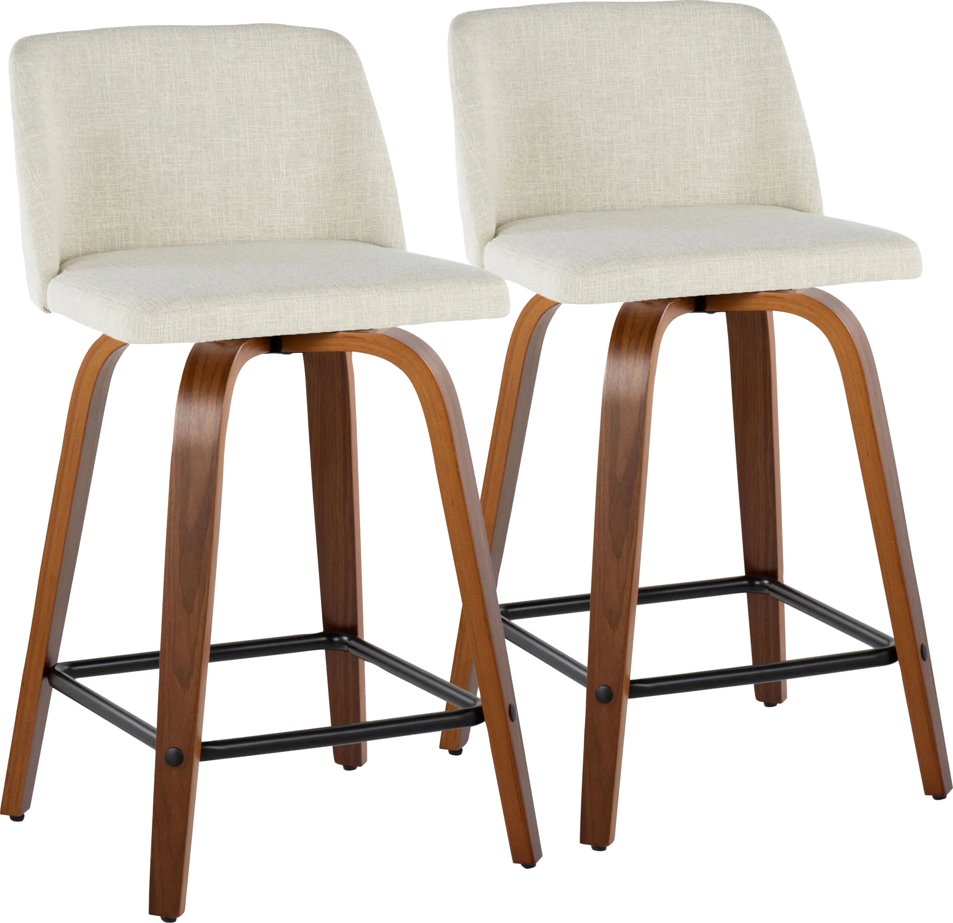 Wymering VIII Cream Swivel Counter Height Stool, Set of 2 - Image 1