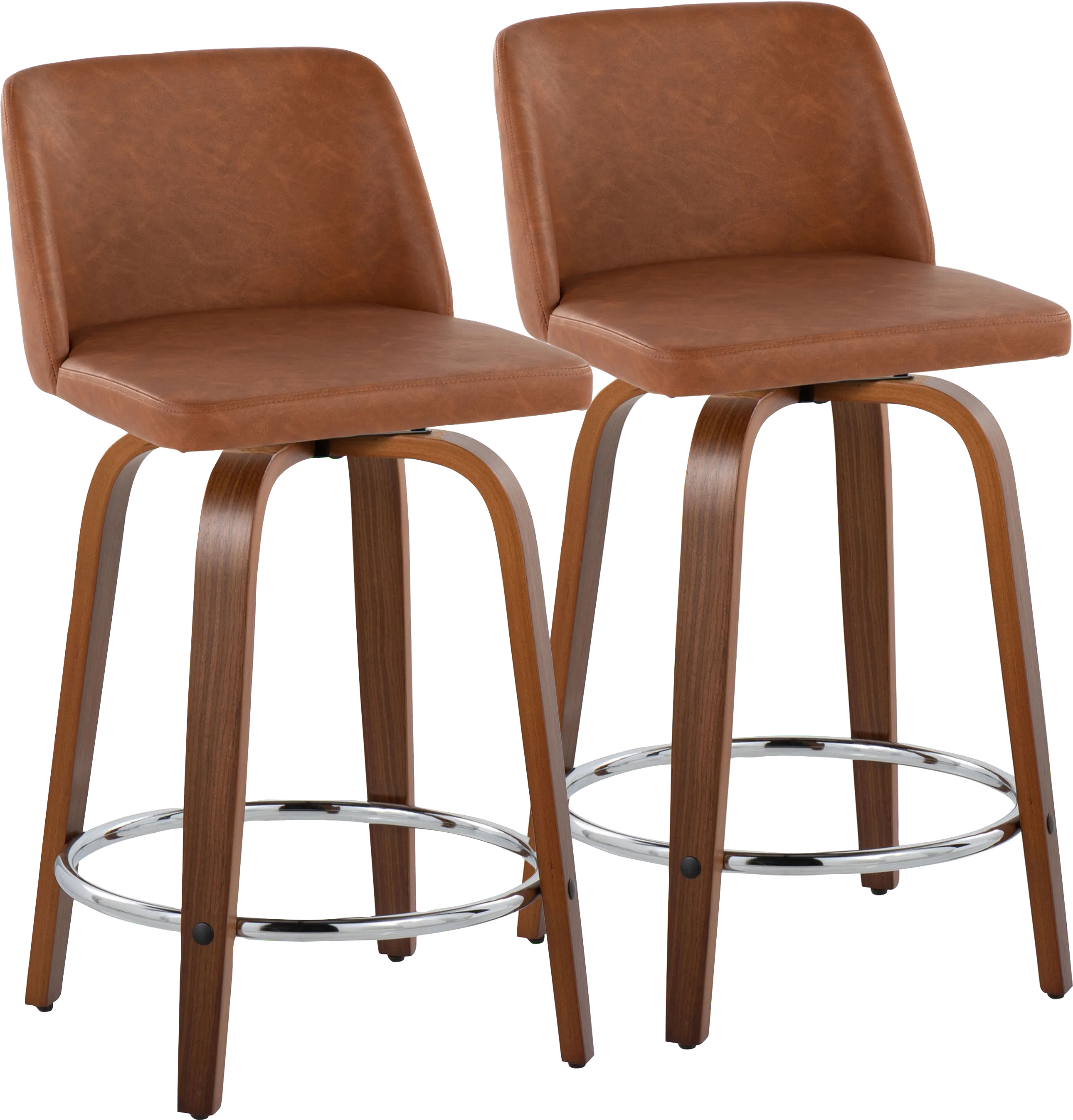 Wymering IX Camel Swivel Counter Height Stool, Set of 2