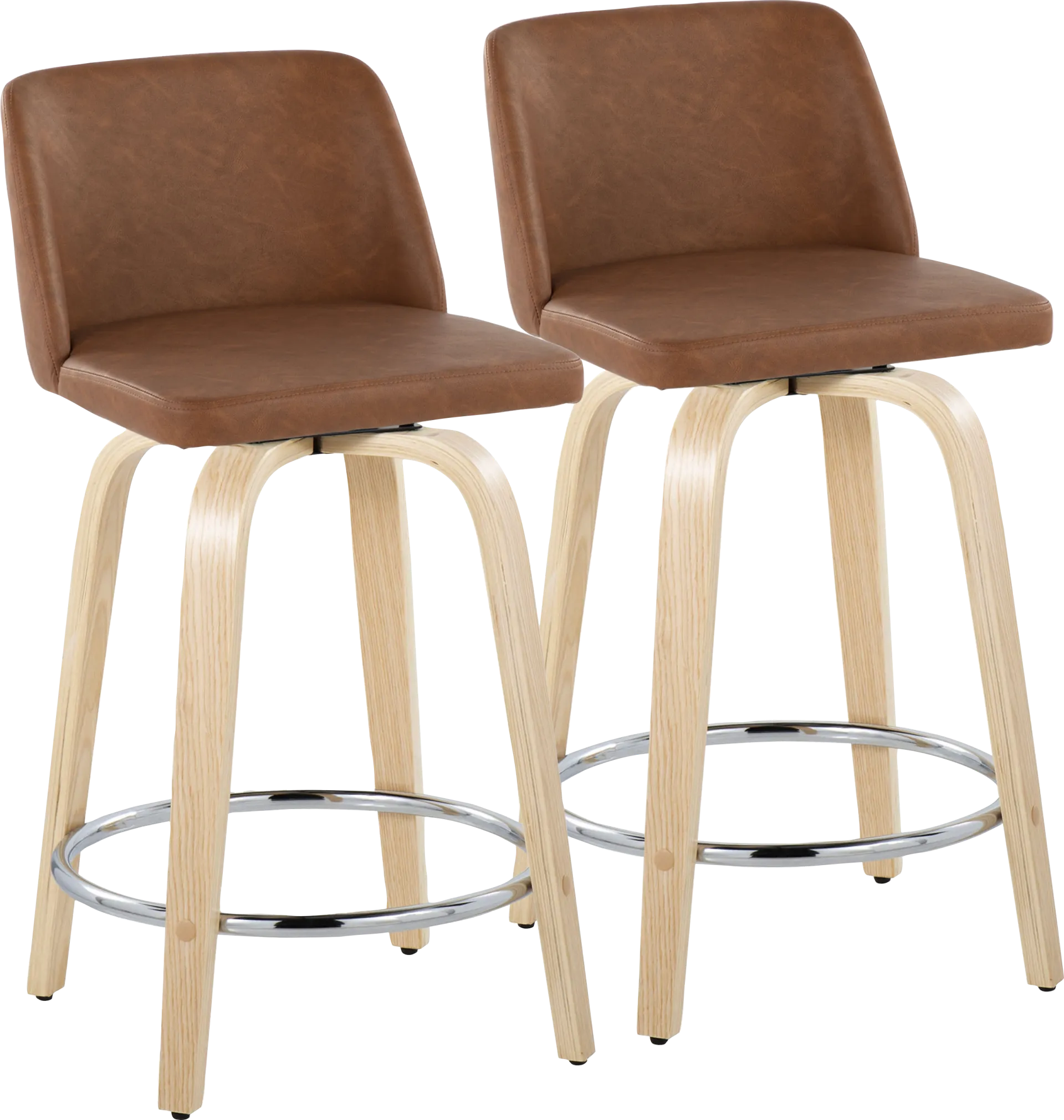 Wymering XVI Camel Swivel 24" Counter Height Stool, Set of 2 - Image 1