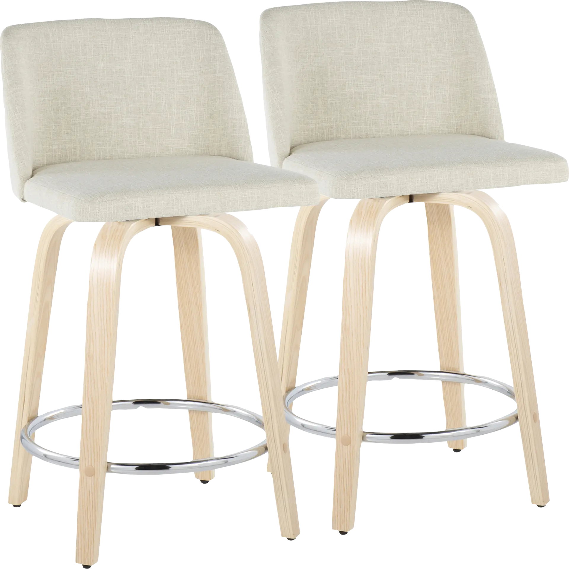 Wymering XVII Cream Swivel 24" Counter Height Stool, Set of 2