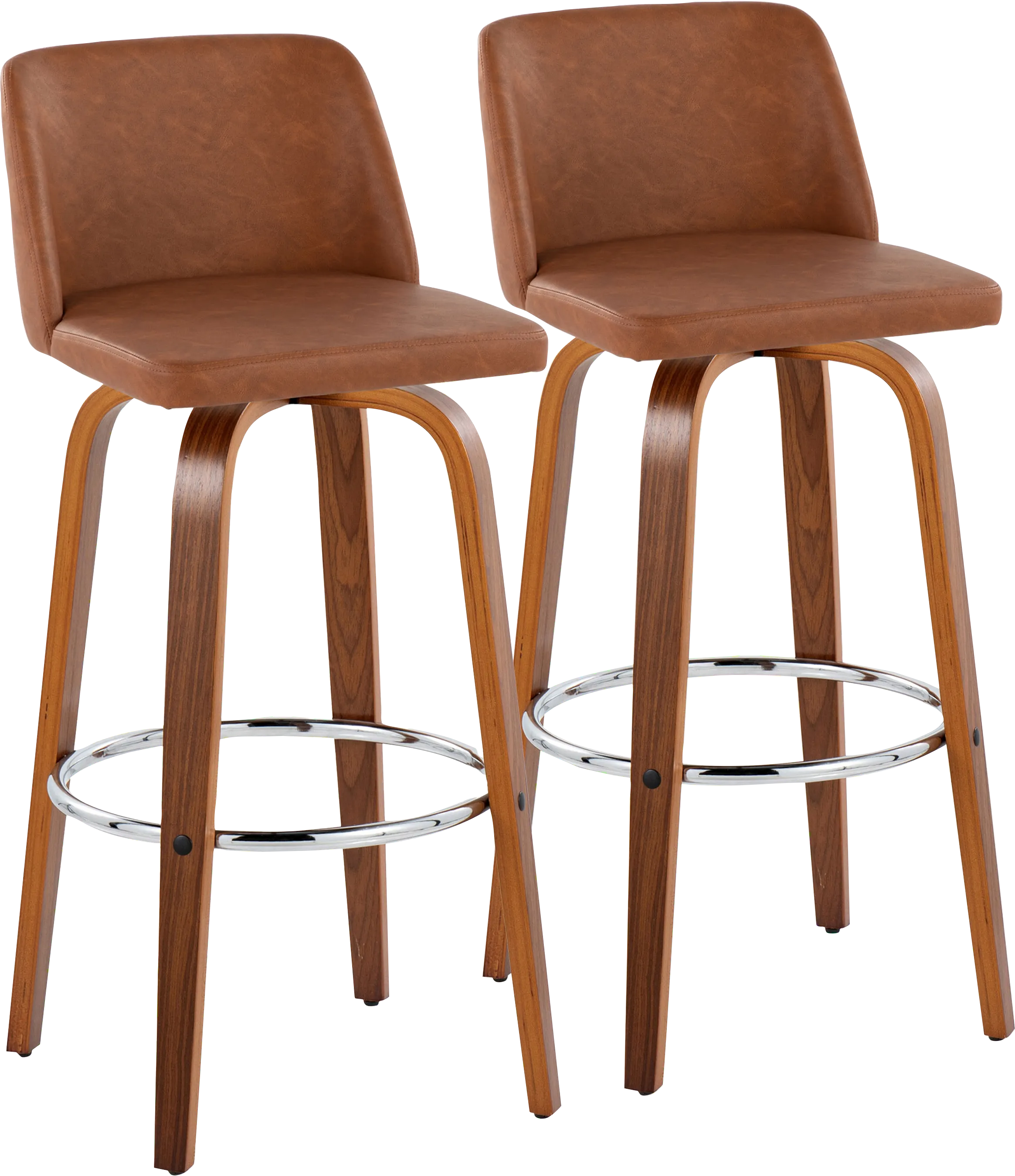 Wymering X Camel Swivel Barstool, Set of 2 - Thumbnail - Image 1