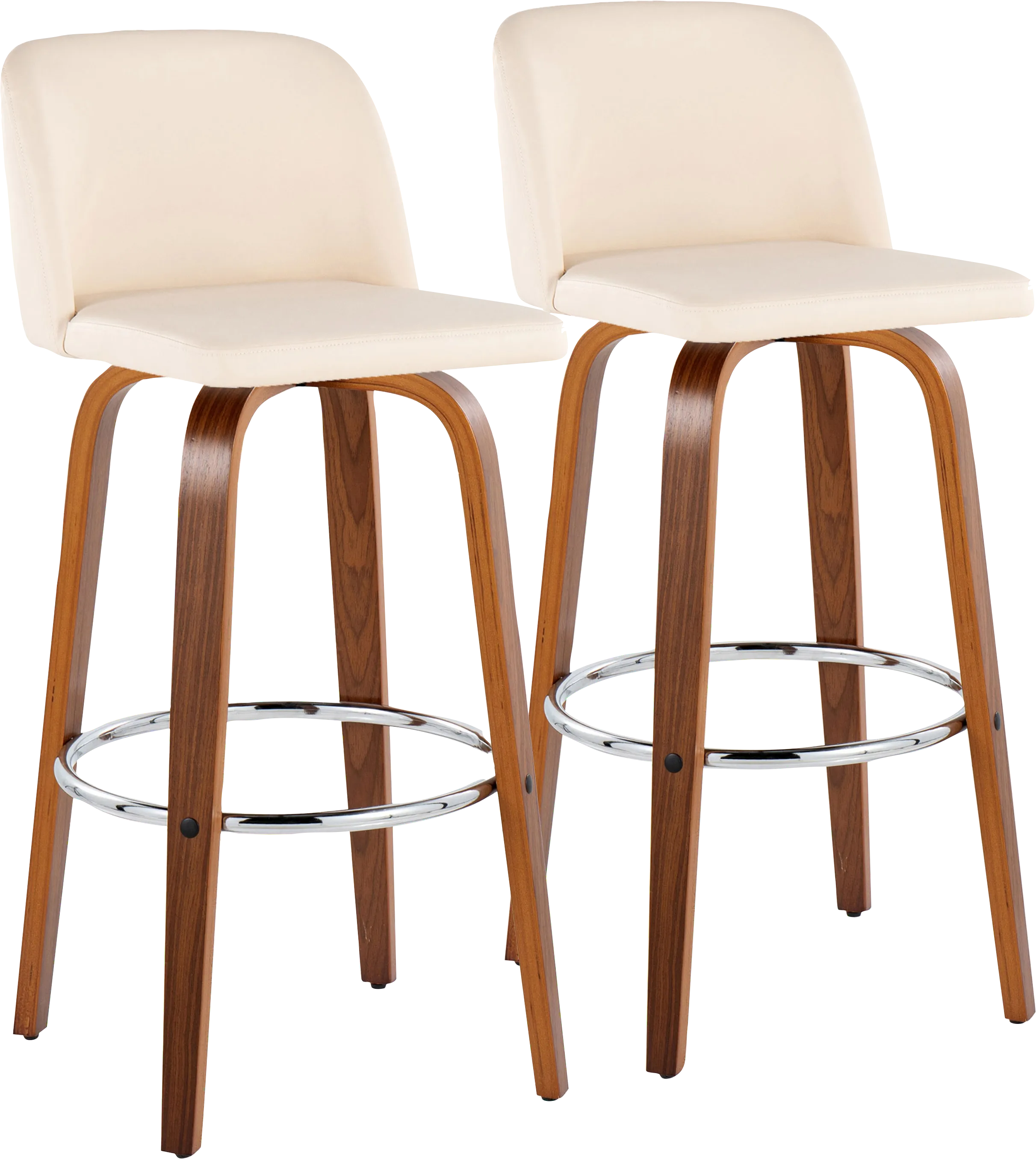 Wymering X Cream Swivel Barstool, Set of 2 - Thumbnail - Image 1