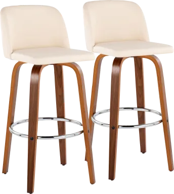 Wymering X Cream Swivel Barstool, Set of 2