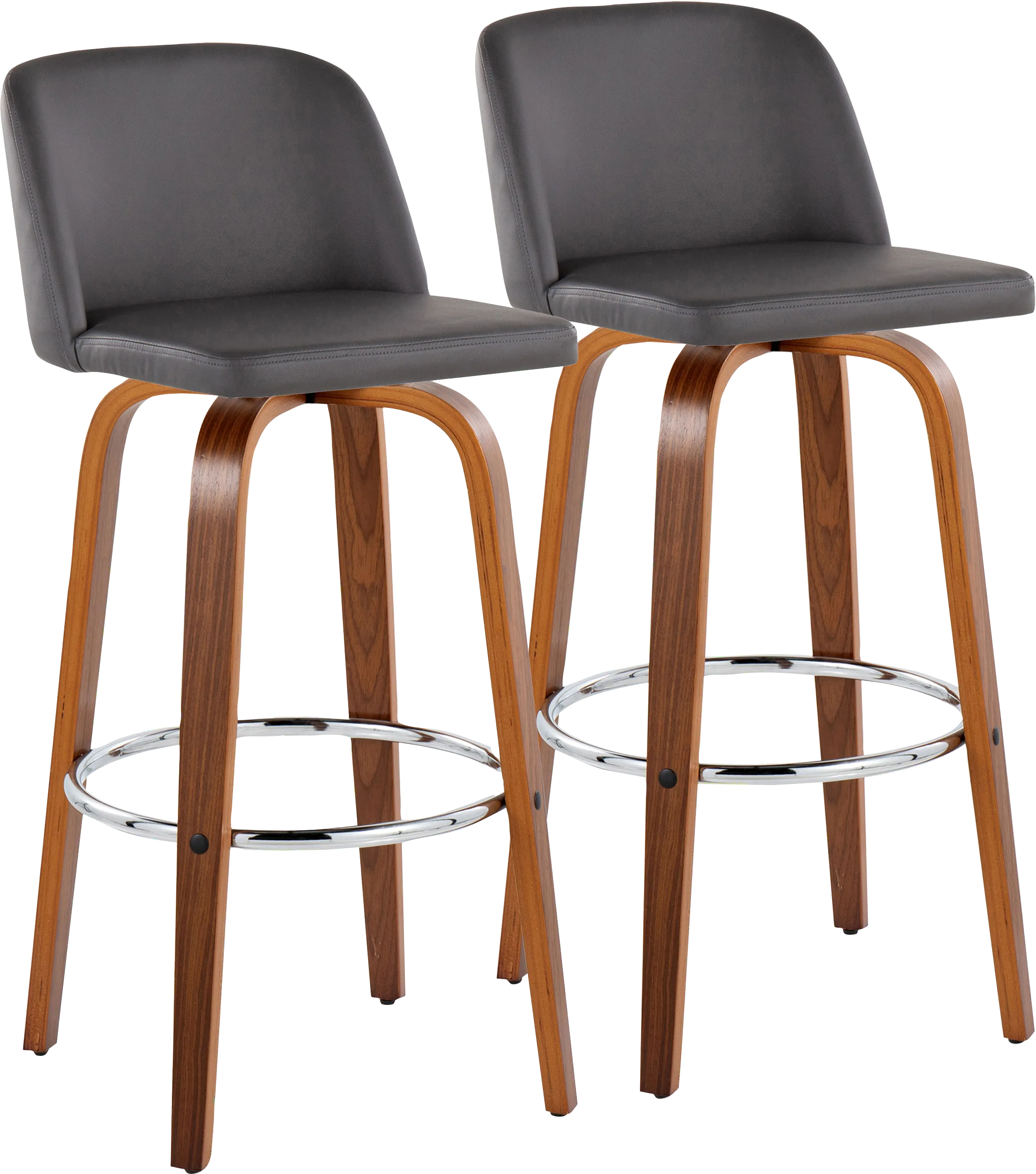 Wymering X Gray Swivel Barstool, Set of 2 - Thumbnail - Image 1