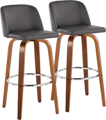 Wymering X Gray Swivel Barstool, Set of 2