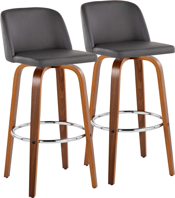 Wymering X Gray Swivel Barstool, Set of 2