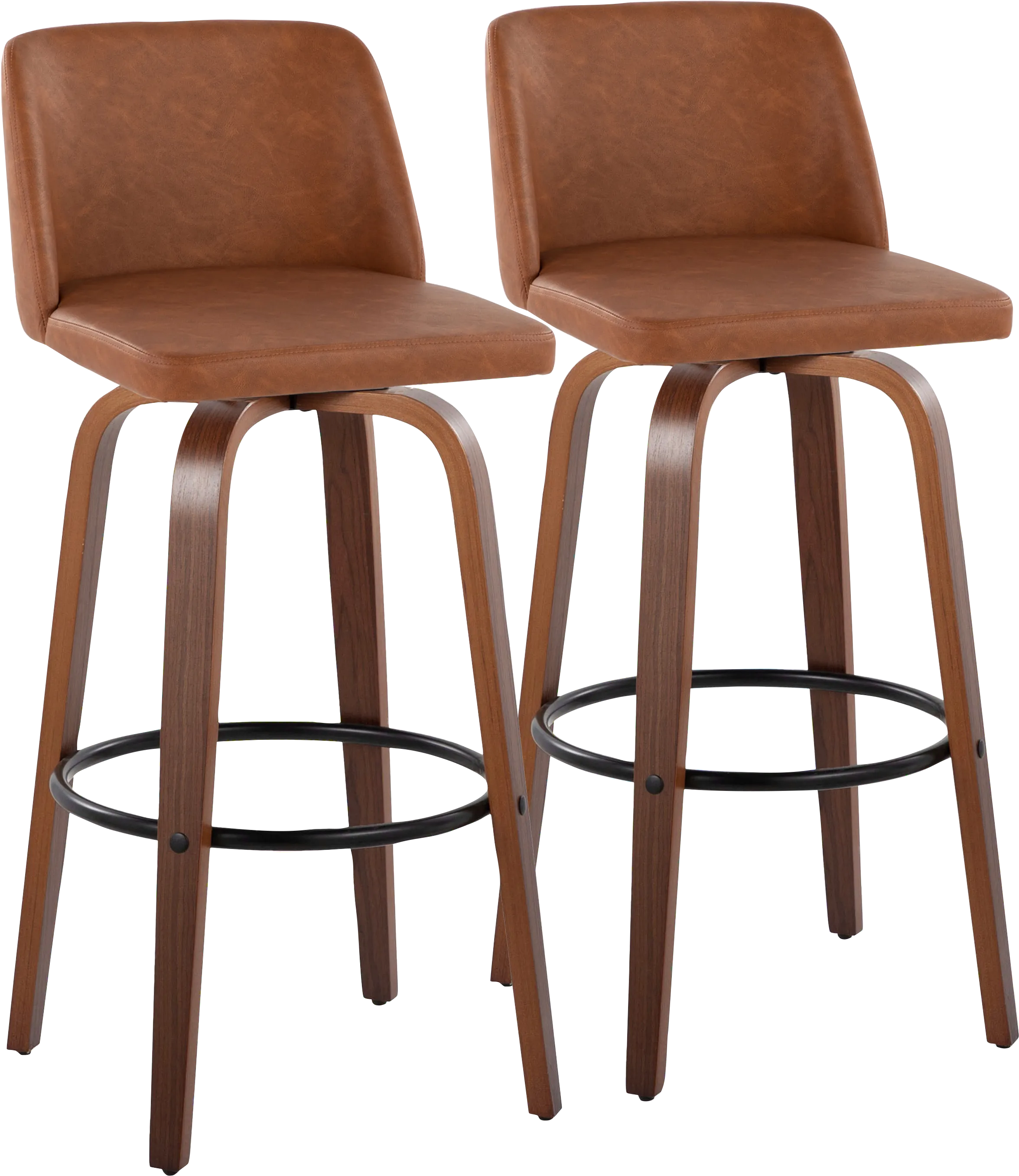 Wymering XI Camel Swivel Barstool, Set of 2 - Thumbnail - Image 1