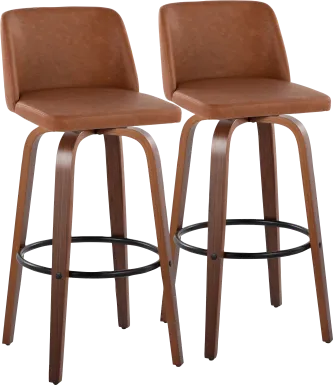 Wymering XI Camel Swivel Barstool, Set of 2