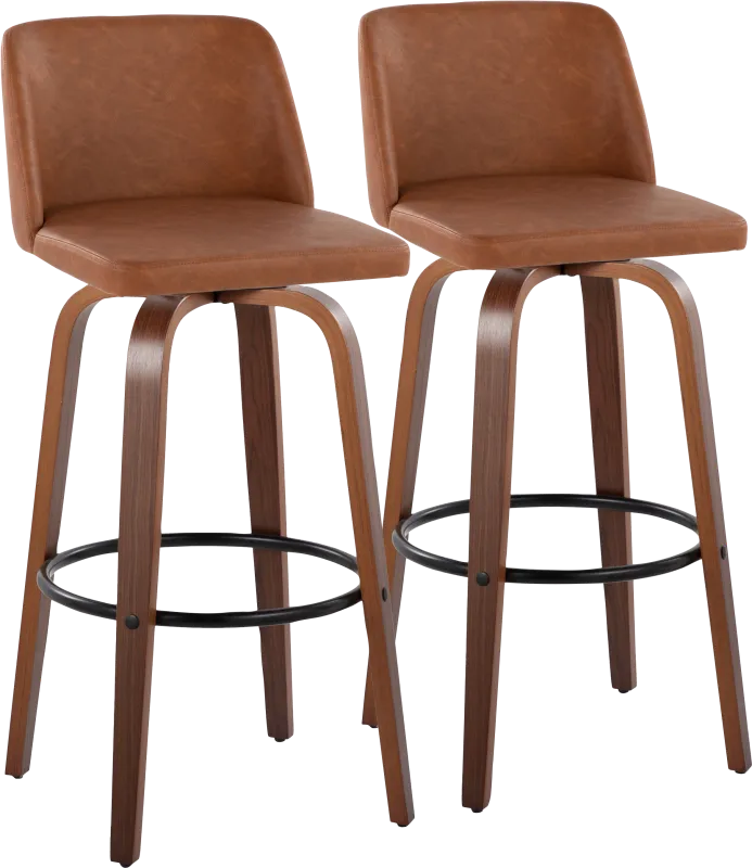 Wymering XI Camel Swivel Barstool, Set of 2