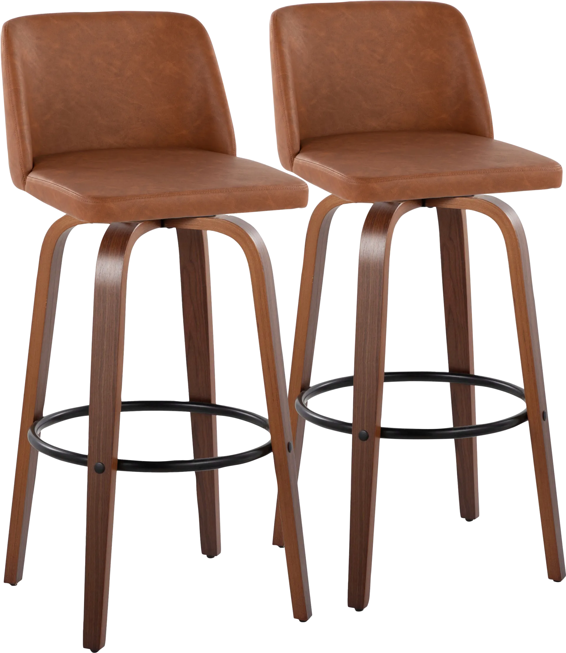 Wymering XI Camel Swivel Barstool, Set of 2 - Image 1