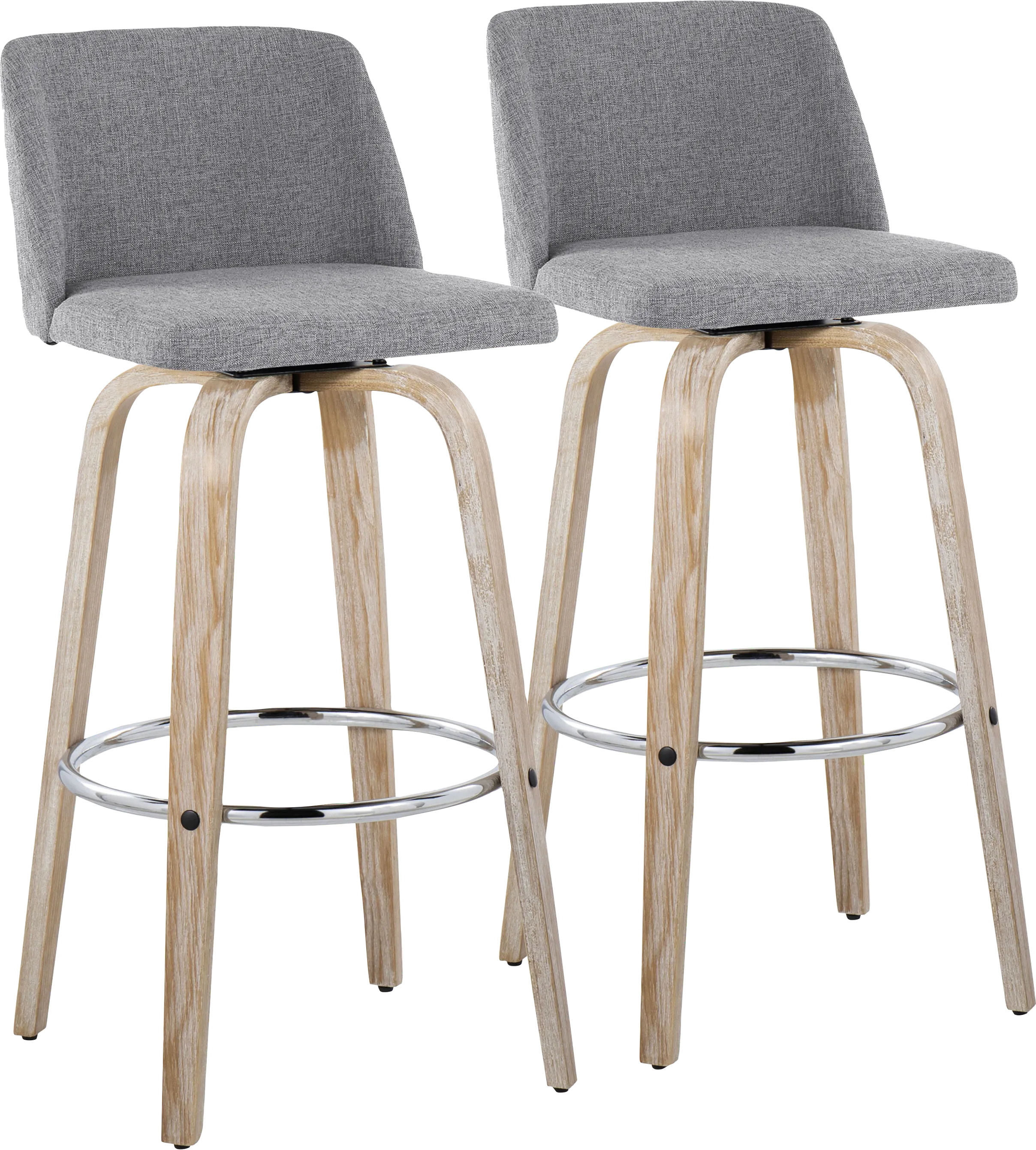 Wymering XII Gray Swivel Barstool, Set of 2 - Thumbnail - Image 1