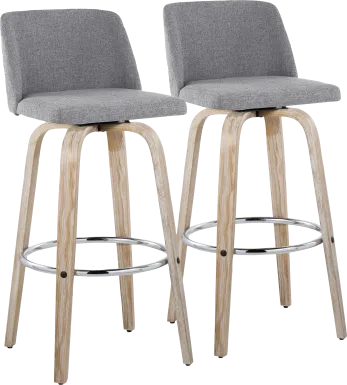 Wymering XII Gray Swivel Barstool, Set of 2