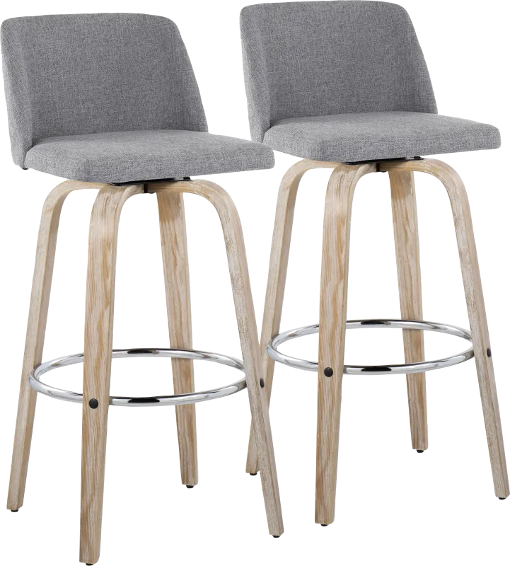 Wymering XII Gray Swivel Barstool, Set of 2