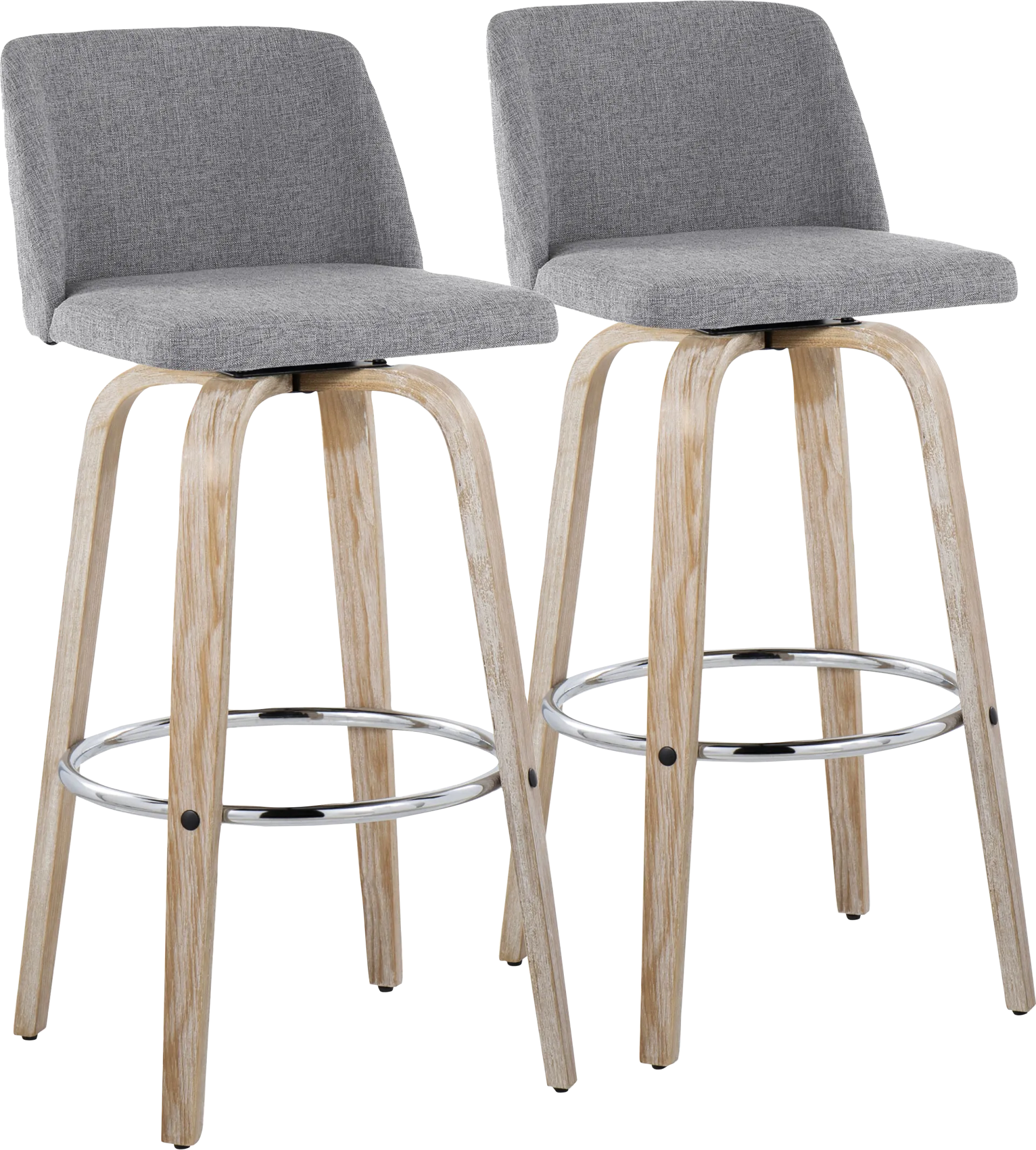Wymering XII Gray Swivel Barstool, Set of 2 - Image 1