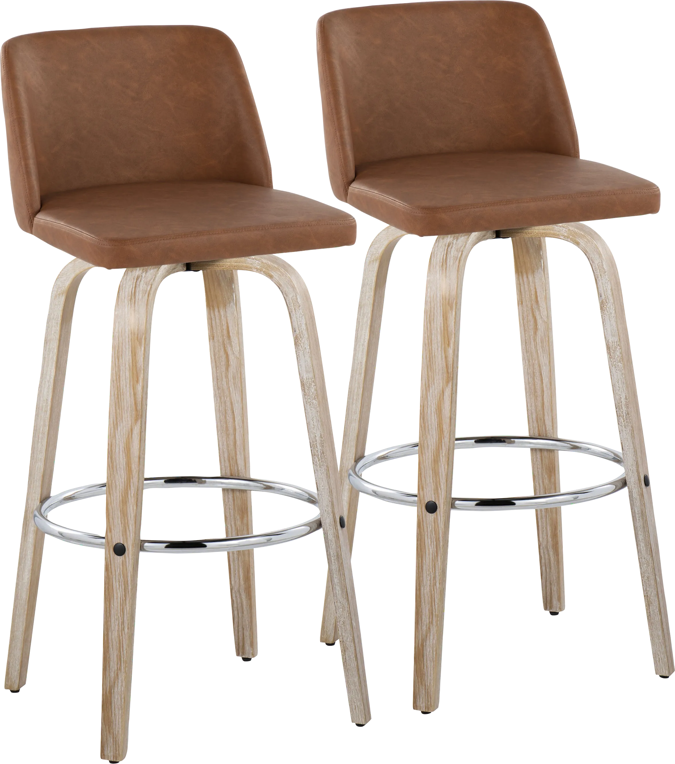 Wymering XIII Camel Swivel Barstool, Set of 2 - Thumbnail - Image 1
