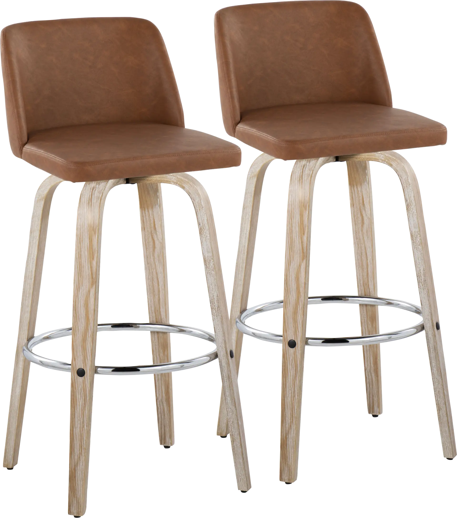 Wymering XIII Camel Swivel Barstool, Set of 2