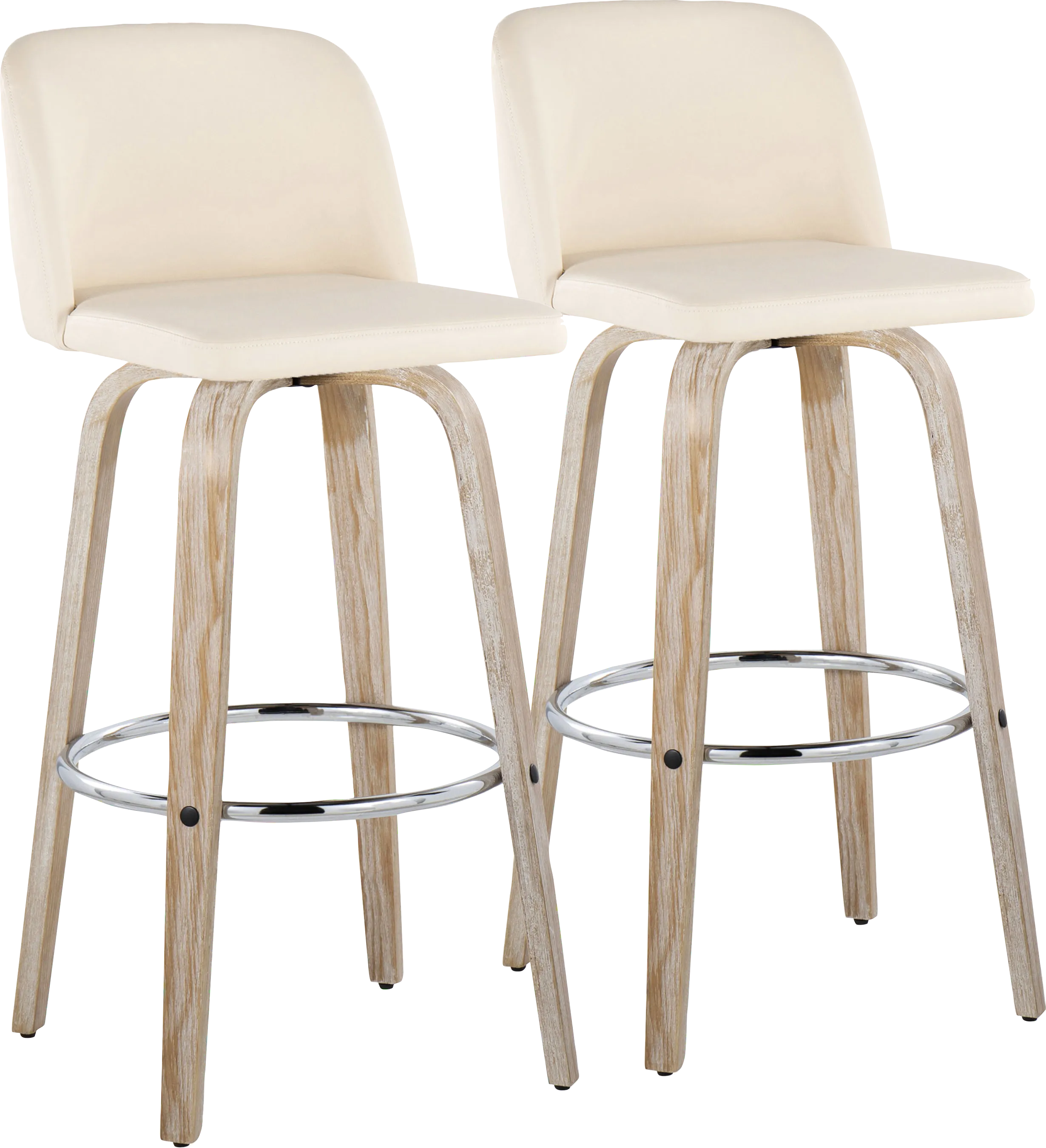 Wymering XIII Cream Swivel Barstool, Set of 2 - Thumbnail - Image 1