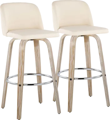 Wymering XIII Cream Swivel Barstool, Set of 2