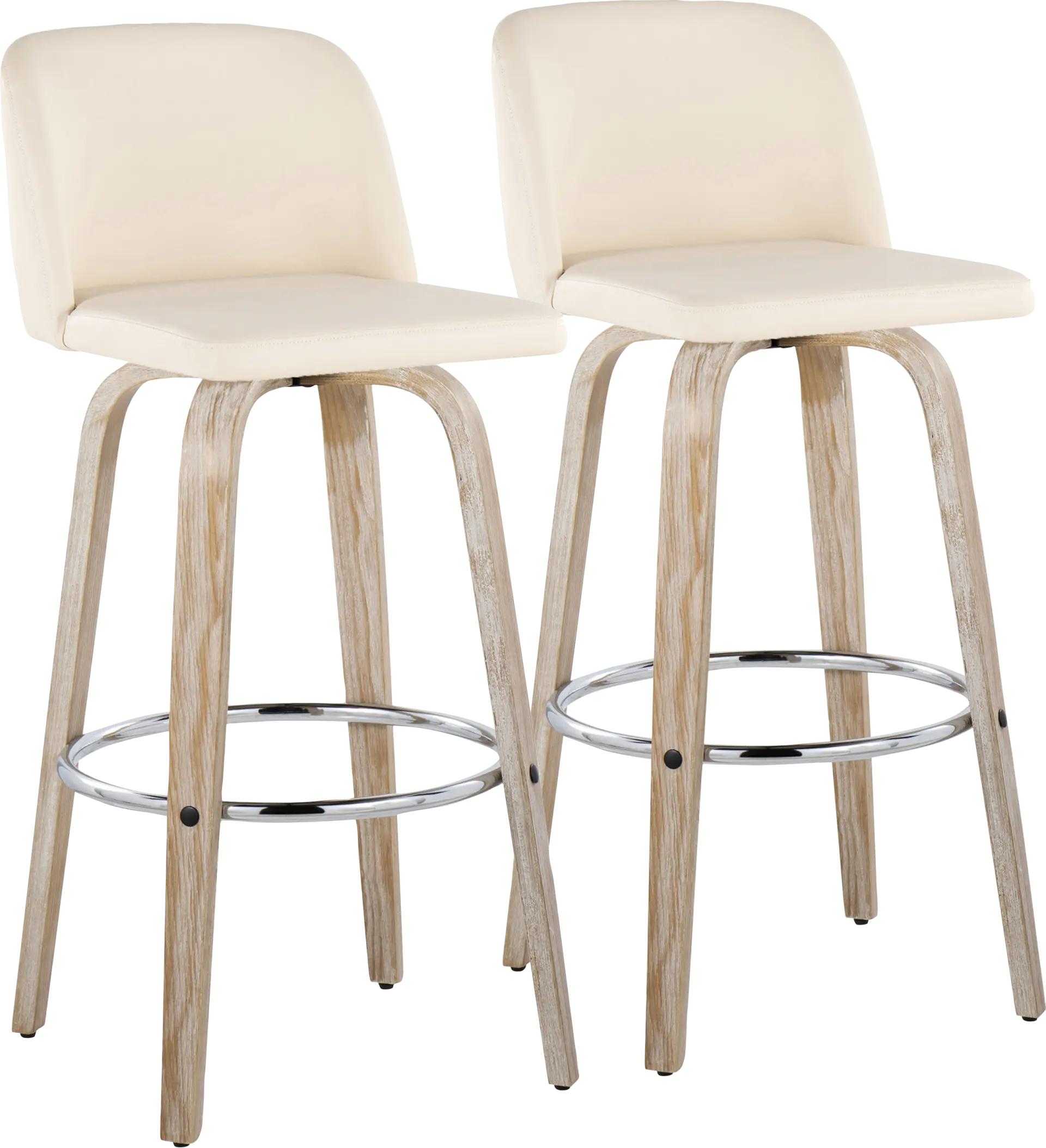 Wymering XIII Cream Swivel Barstool, Set of 2
