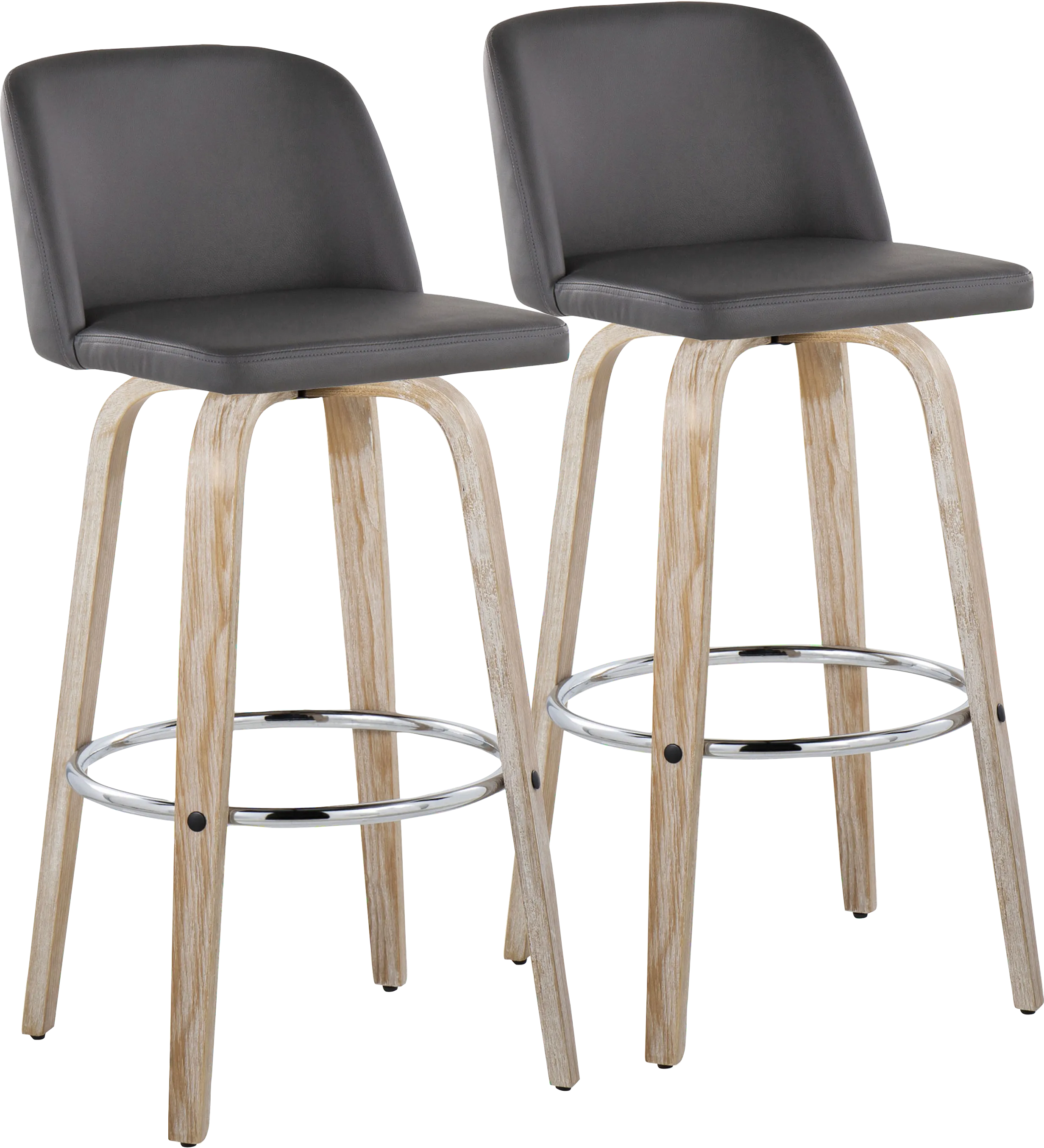 Wymering XIII Gray Swivel Barstool, Set of 2 - Thumbnail - Image 1