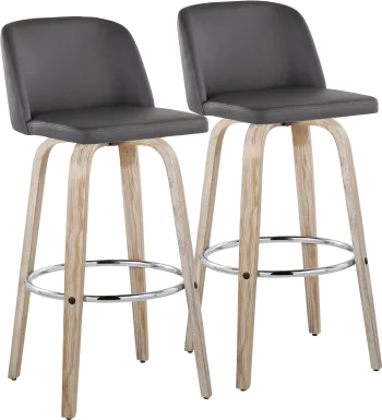 Wymering XIII Gray Swivel Barstool, Set of 2
