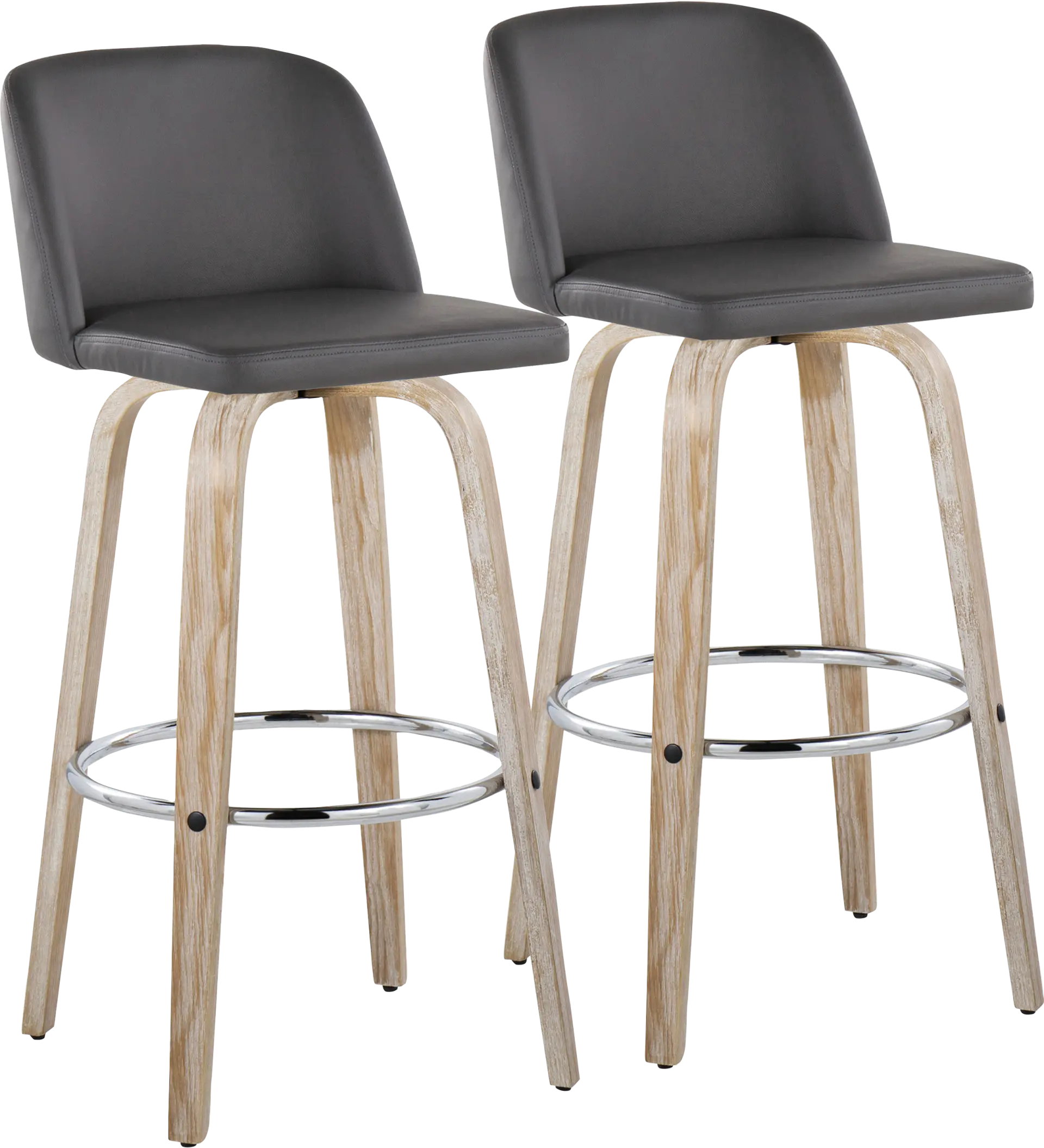 Wymering XIII Gray Swivel Barstool, Set of 2