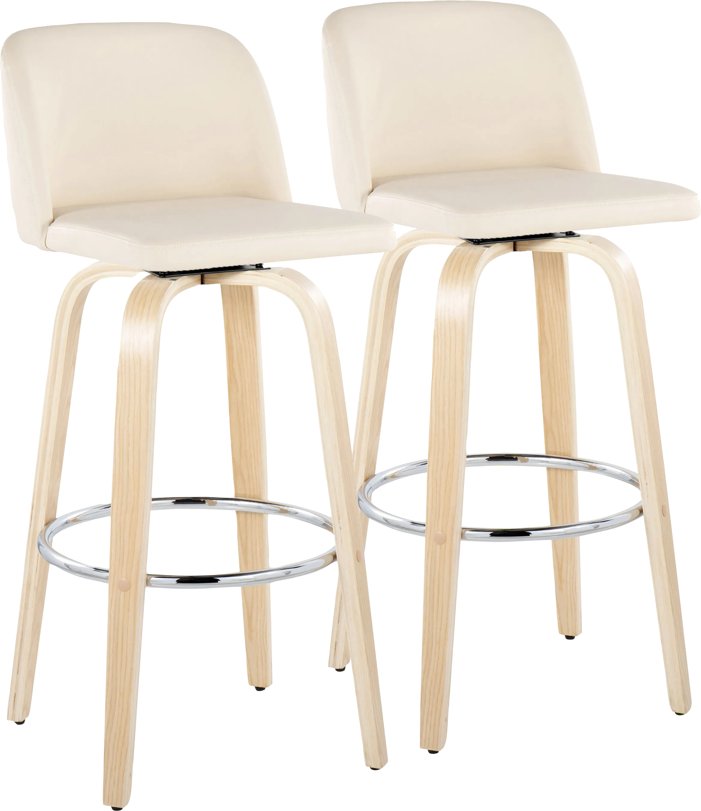 Wymering XVI Cream Swivel Barstool, Set of 2 - Thumbnail - Image 1
