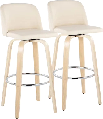 Wymering XVI Cream Swivel Barstool, Set of 2