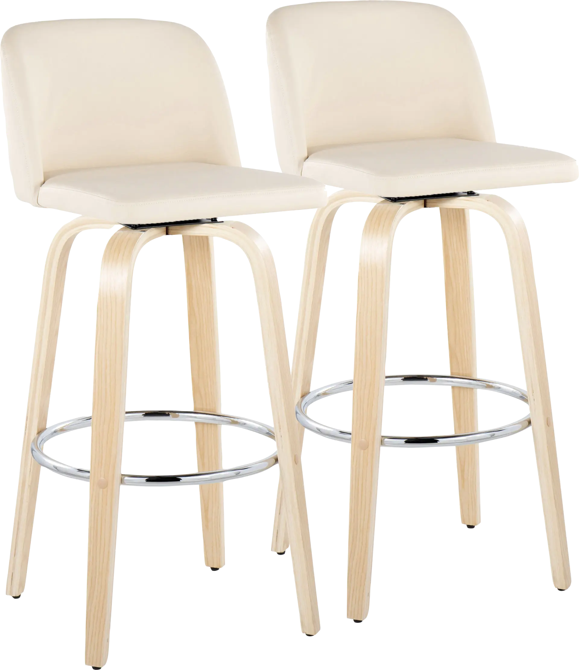 Wymering XVI Cream Swivel Barstool, Set of 2