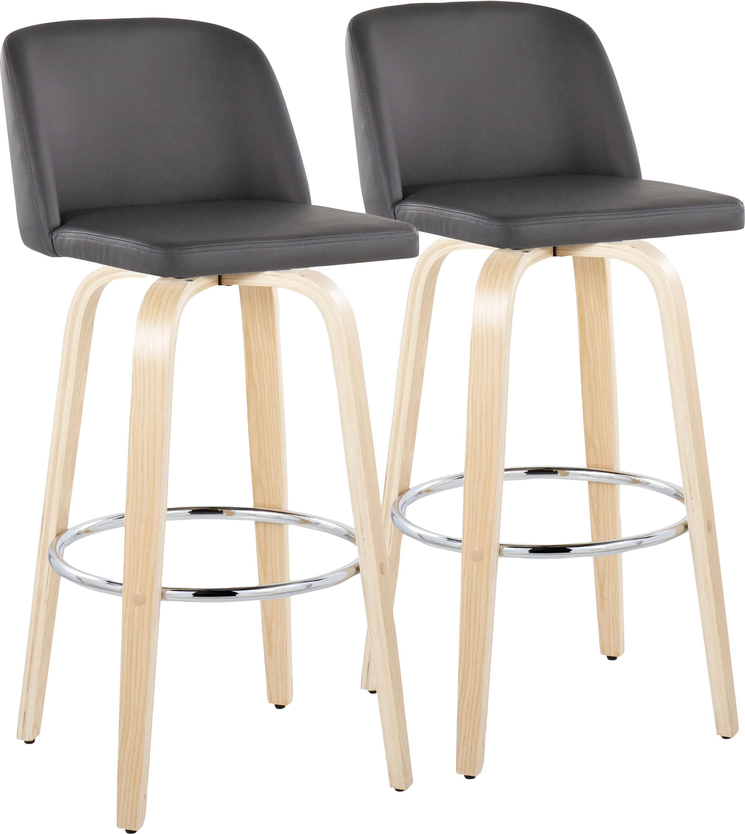 Wymering XVI Gray Swivel Barstool, Set of 2