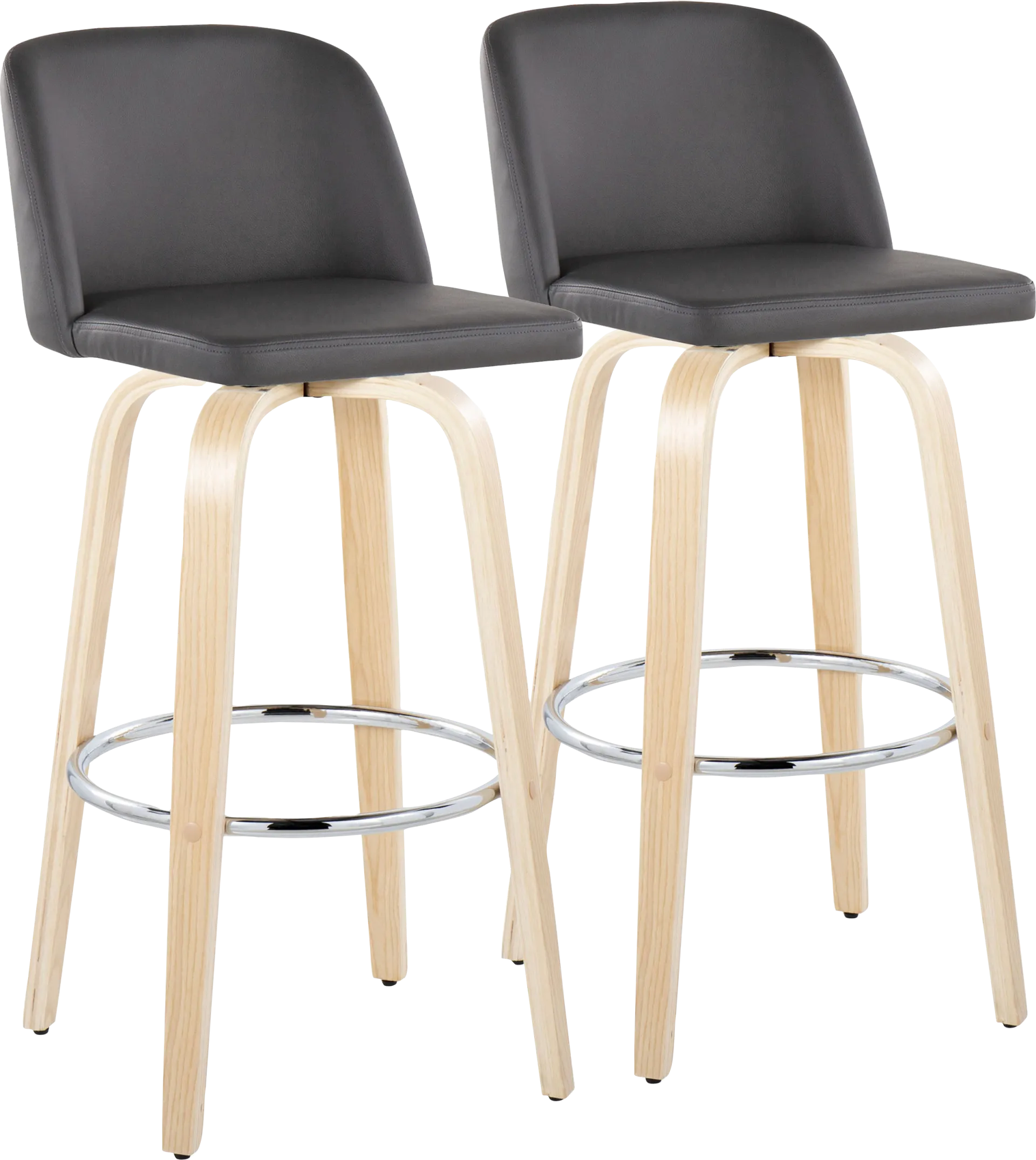 Wymering XVI Gray Swivel Barstool, Set of 2 - Image 1