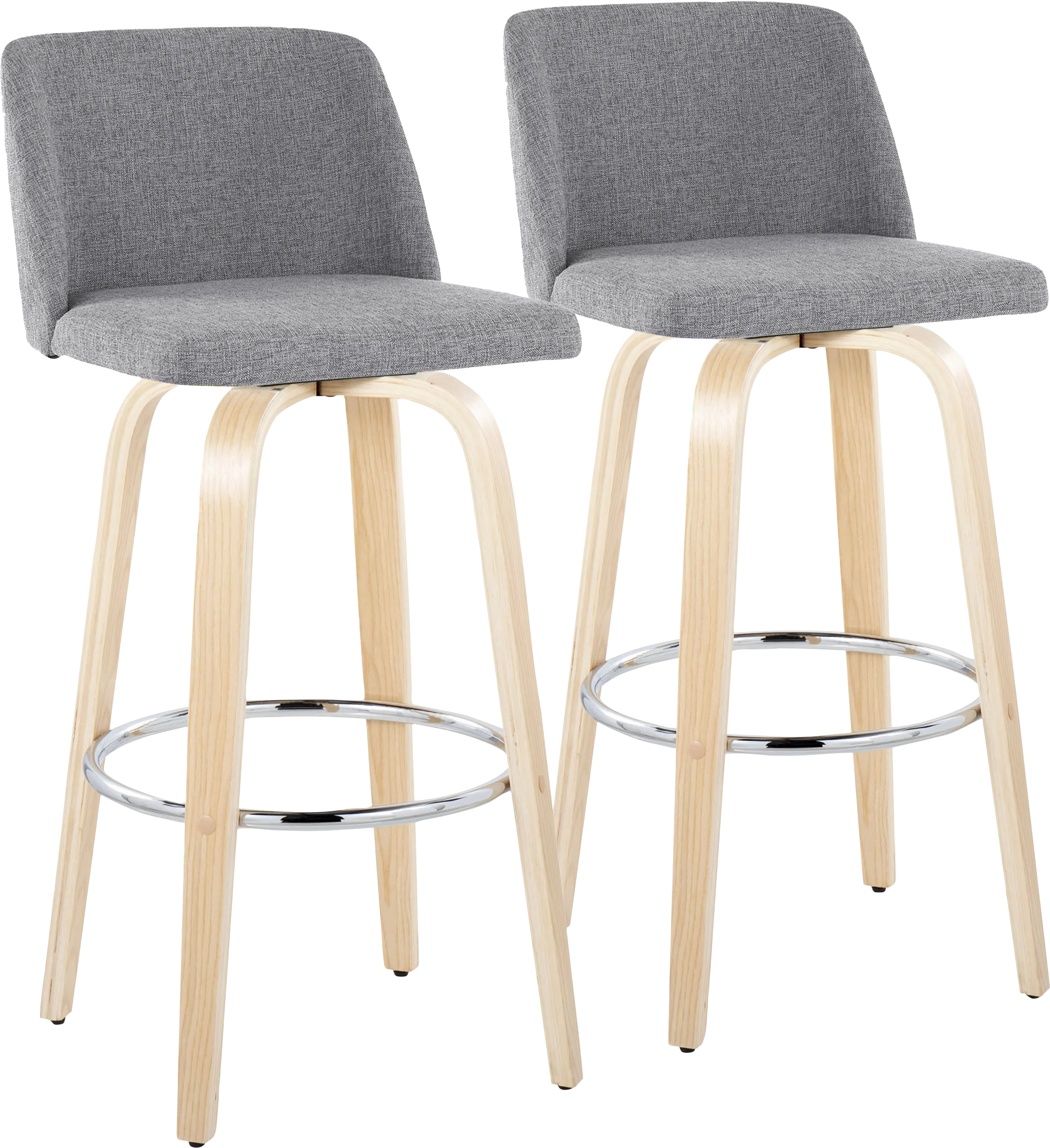 Wymering XVII Gray Swivel Barstool, Set of 2 - Thumbnail - Image 1