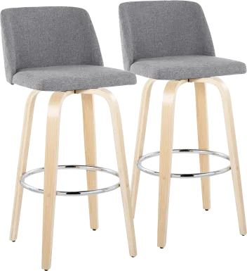 Wymering XVII Gray Swivel Barstool, Set of 2
