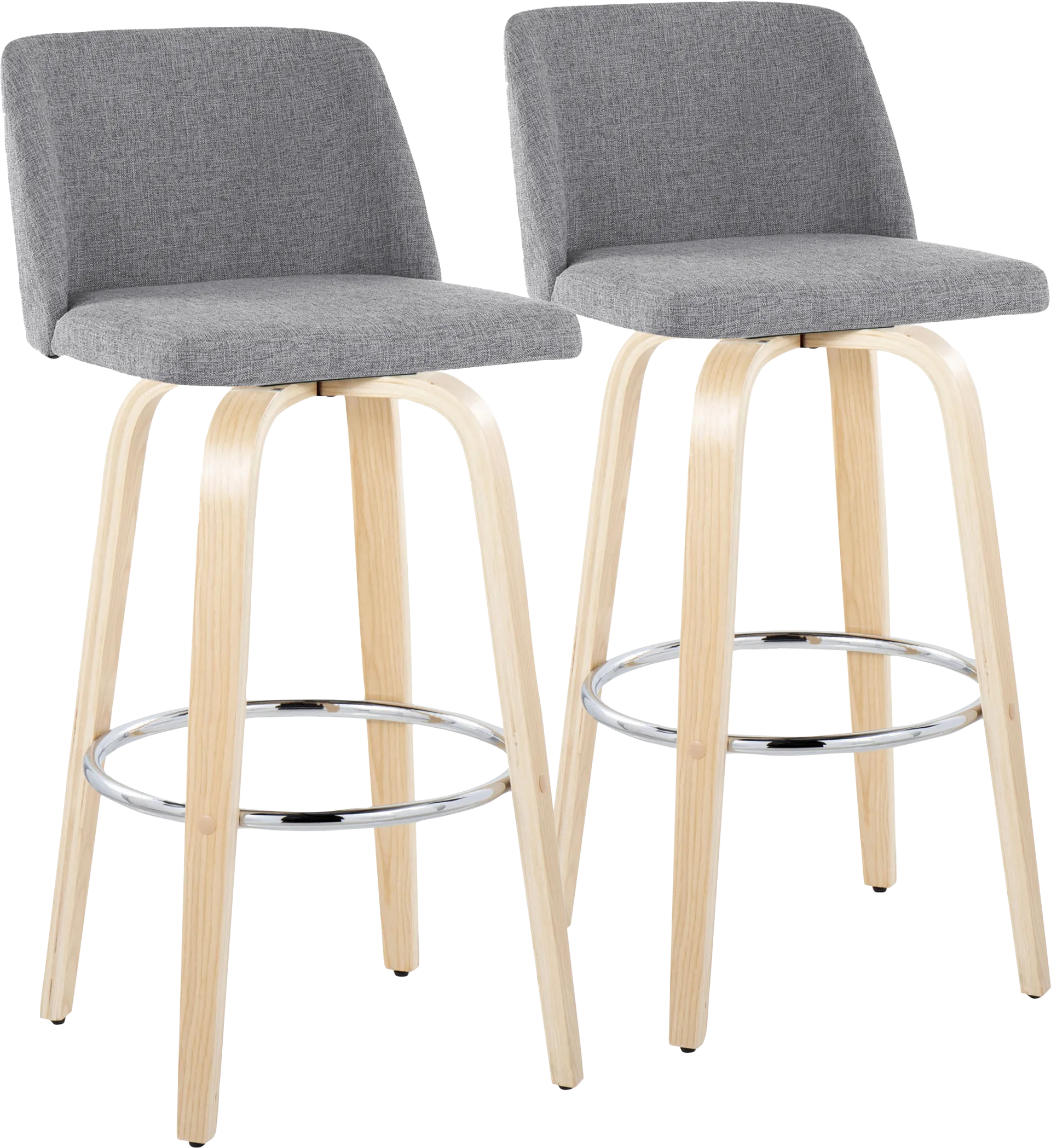 Wymering XVII Gray Swivel Barstool, Set of 2 - Image 1
